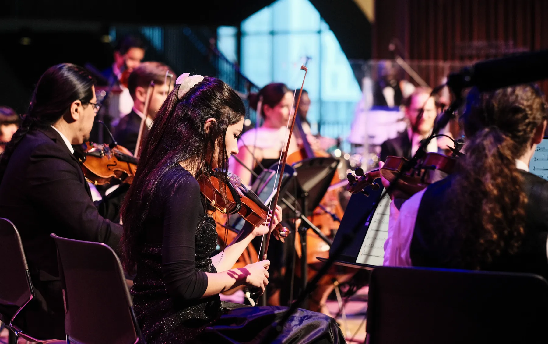 Gbèdu violins in performance at Studio Bell